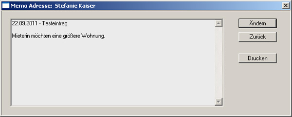 Adressen-Weitere Angaben-Memo