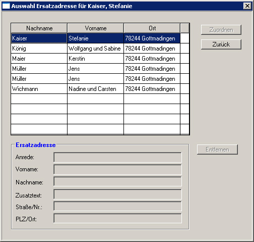 Adressen-Ersatz-Adresse