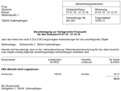 Brief HDL-Mieter