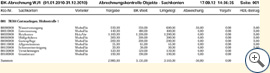 Liste Abrechnungskontrolle Objekte-Sachkonten