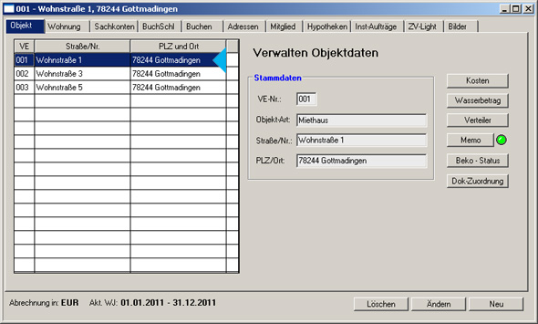 Aktueller Datensatz