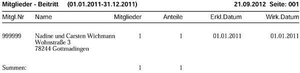 Maske Anmeldung Mitglieder