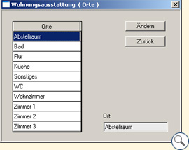 Maske Wohnungsausstattung - Orte