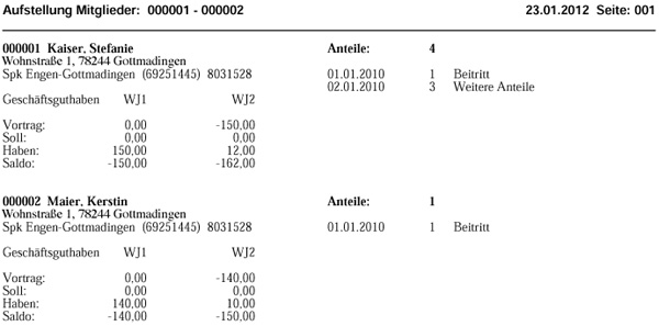 Liste Aufstellung