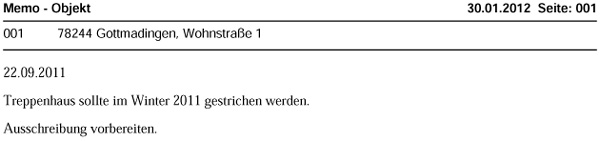 Liste Kommunikationsdaten - Objekte