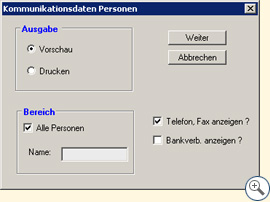 Maske Kommunikationsdaten - Personen