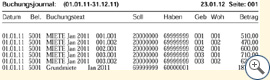 Liste Buchungsjournal