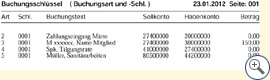 Liste Tabellen - Buchungsschlüssel